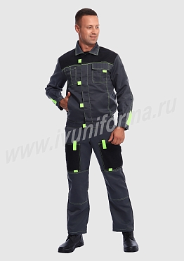 Костюм рабочий мужской (с полукомбинезоном) арт. Р-02-92-ГР
